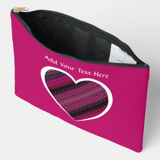 Abstract Hot Pink Pattern Cosmetic Bag Etui (Open)