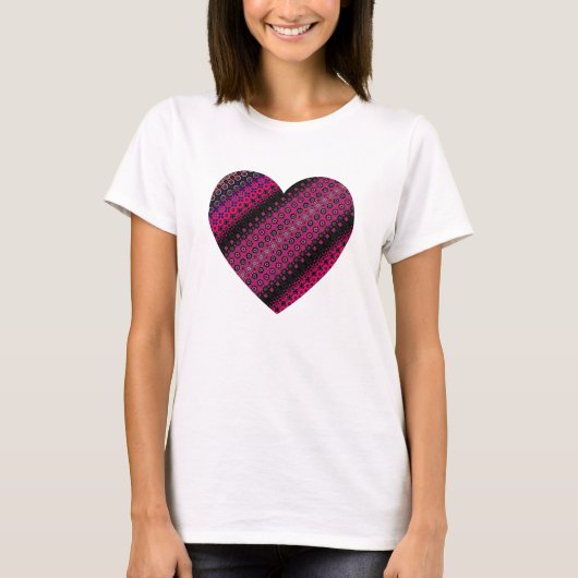 Abstract Hot Pink Pattern T-Shirt (Voorkant)
