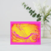 Abstract "Hot roze" briefkaart (Staand voorkant)