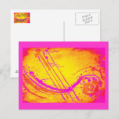Abstract "Hot roze" briefkaart (Voorkant / Achterkant)