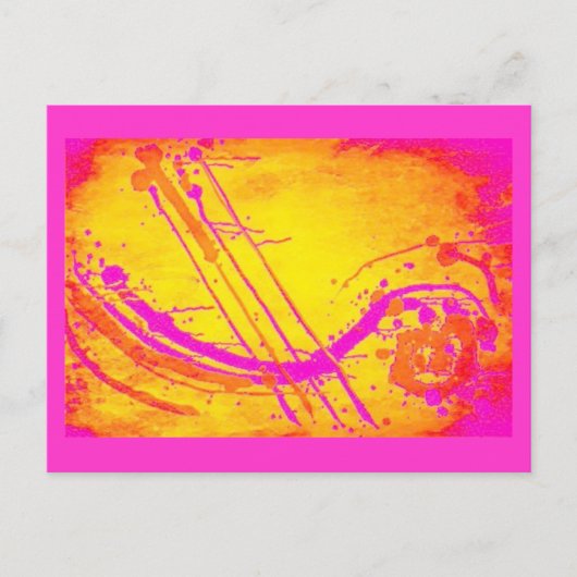 Abstract "Hot roze" briefkaart (Voorkant)