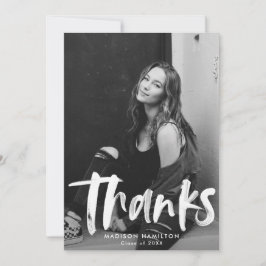 Abstract Hot Roze Brushtrokes Foto Afstuderen Bedankkaart