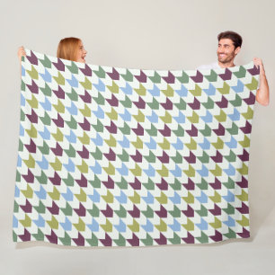 Abstract Houndstooth-Geïnspireerd Geometrisch Patr Fleece Deken