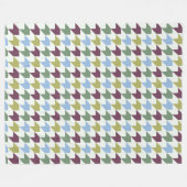Abstract Houndstooth-Geïnspireerd Geometrisch Patr Fleece Deken (Voorkant (Horizontaal))