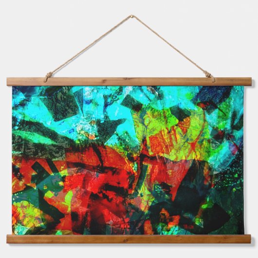  abstract houten bekleed wandtapijt, rustig hangend wandkleed (Voorkant)