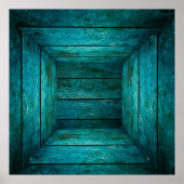 Abstract houten kubus poster (Voorkant)