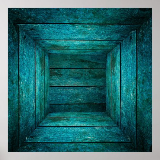 Abstract houten kubus poster (Voorkant)