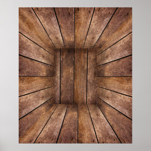 Abstract houten kubus poster
