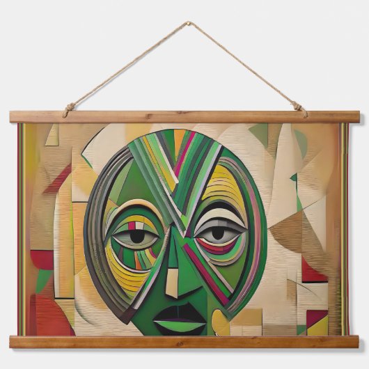 Abstract houten wandtapijt van Mel Sillmon Hangend Wandkleed (Voorkant)