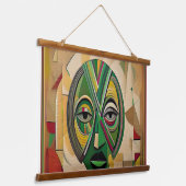 Abstract houten wandtapijt van Mel Sillmon Hangend Wandkleed (Gebogen)