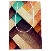 Abstract houten weefsel medium cadeauzakje (Voorkant)