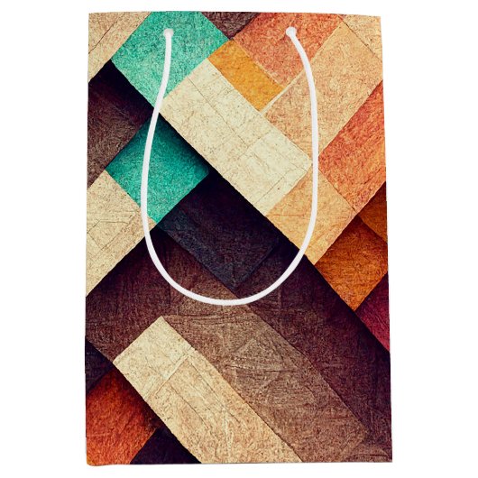 Abstract houten weefsel medium cadeauzakje (Voorkant)