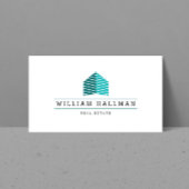 Abstract Huis Logo Blauwgroen/Wit Visitekaartje