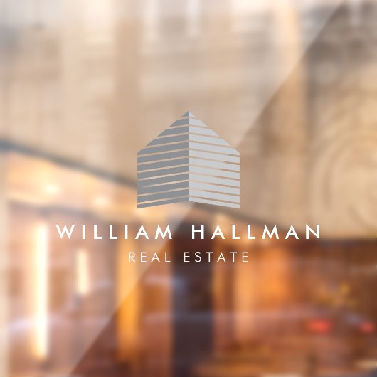 Abstract Huis Logo Grijs/Wit Raamsticker (Vel 2)