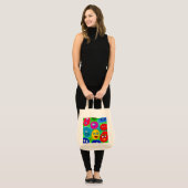 Abstract huisdierengesteente tote bag (Voorkant (model))