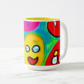 Abstract huisdierengesteente tweekleurige koffiemok (Voorkant rechts)