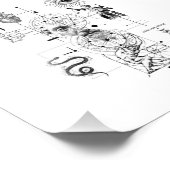 Abstract Human Mind, Eye & Heart Illustration Foto Afdruk (Hoek)