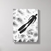 Abstract Human Silhouette – Modern Black & White A Canvas Afdruk (Voorkant)