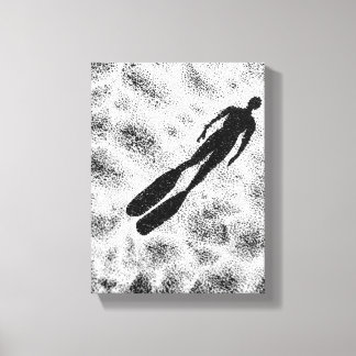 Abstract Human Silhouette – Modern Black & White A Canvas Afdruk