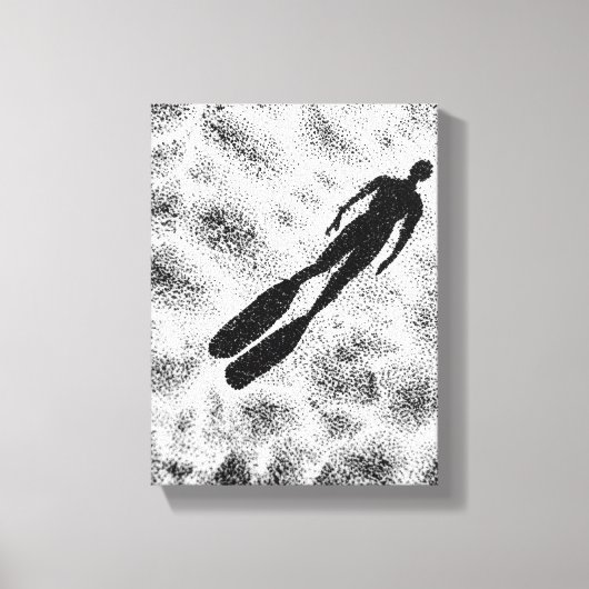 Abstract Human Silhouette – Modern Black & White A Canvas Afdruk (Voorkant)