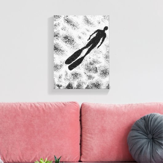 Abstract Human Silhouette – Modern Black & White A Canvas Afdruk (Insitu (Woonkamer))