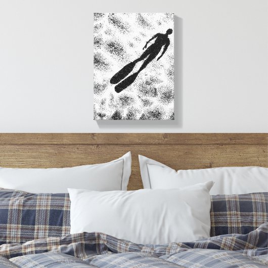 Abstract Human Silhouette – Modern Black & White A Canvas Afdruk (Insitu (Slaapkamer))