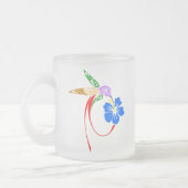 Abstract Hummingbird Frosted Mug Matglas Koffiemok (Links)