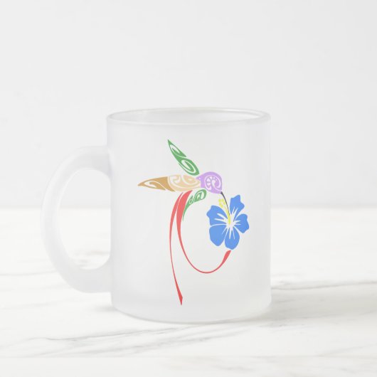 Abstract Hummingbird Frosted Mug Matglas Koffiemok (Links)