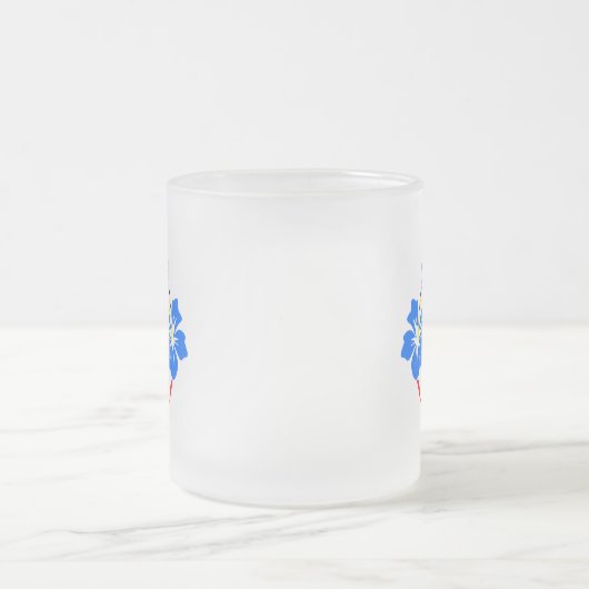 Abstract Hummingbird Frosted Mug Matglas Koffiemok (Center)