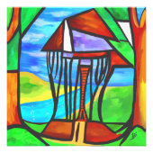 Abstract - Hut in het bos Foto Afdruk (Voorkant)