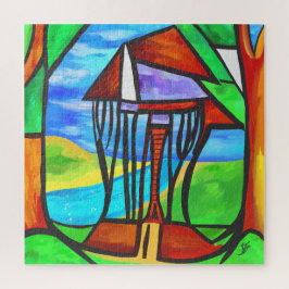 Abstract - Hut in het bos Legpuzzel