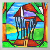 Abstract - Hut in het bos Poster (Voorkant)