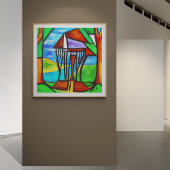 Abstract - Hut in het bos Poster