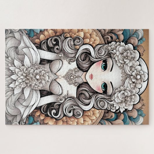 Abstract huwelijk legpuzzel (Horizontaal)