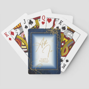 Abstract huwelijk met fijne gouden lijnen, allemaa pokerkaarten