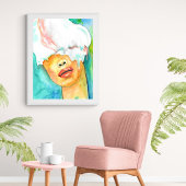Abstract Ice Cream Vrouw Portret Art Print