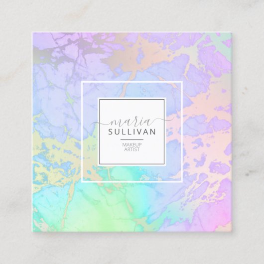 Abstract ID798 van de Pastel-regenboogeilanden Vierkante Visitekaartje (Voorkant)