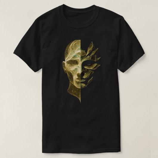 Abstract Identity Split Face – Layered Cosmic Self T-shirt (Design voorkant)