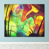 Abstract II-omhuld doek met schilfers Canvas Afdruk (Insitu (Houten vloer))
