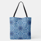Abstract ijzig blauw kristalpatroon tote bag (Achterkant)