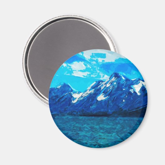 Abstract impressionisme in bergweidegebied magneet (Voorkant / Achterkant)