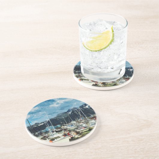 Abstract impressionisme in de omgeving van Alaska Zandsteen Onderzetter (Zijkant)