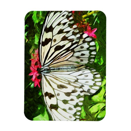 Abstract impressionisme met papieren vlindervlinde magneet (Verticaal)