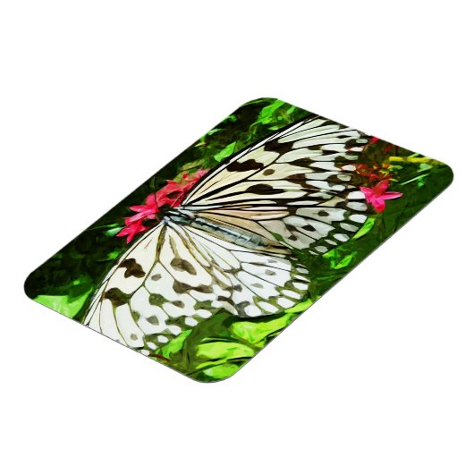 Abstract impressionisme met papieren vlindervlinde magneet (Linkerzijde)