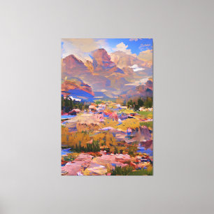Abstract impressionisme Schilderen van Colorado Canvas Afdruk
