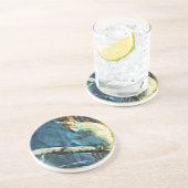 Abstract impressionisme van de Amerikaanse rode ee Zandsteen Onderzetter (Zijkant)