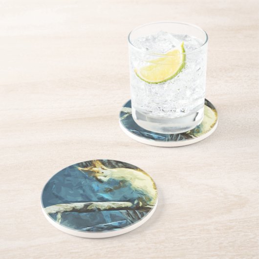 Abstract impressionisme van de Amerikaanse rode ee Zandsteen Onderzetter (Zijkant)