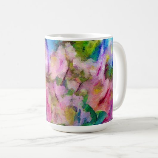 Abstract Impressionist Floral Flower Cup Mok (Voorkant rechts)
