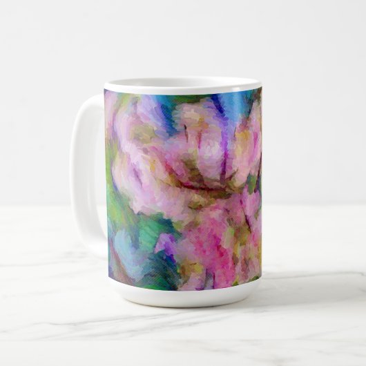 Abstract Impressionist Floral Flower Cup Mok (Voorkant links)
