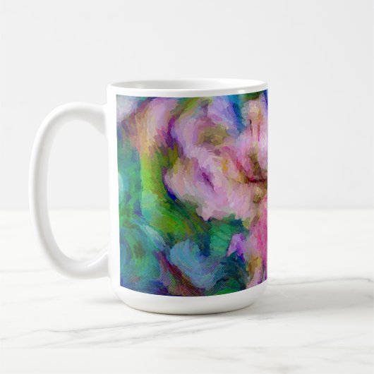 Abstract Impressionist Floral Flower Cup Mok (Links)